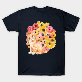 Watercolor Ginger Kitten T-Shirt